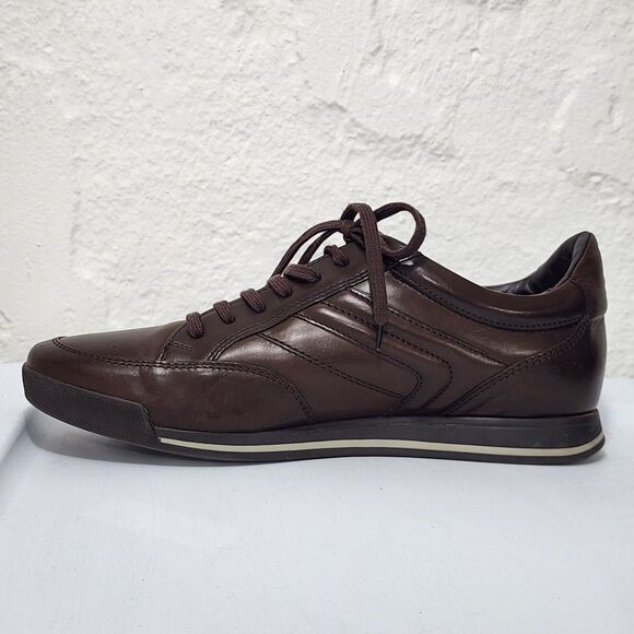 Ermenegildo Zegna Brown Nappa Leather Low Top Trainers Sneakers Mens 9.5 Italy main image 13